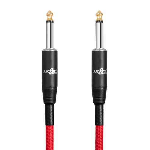 JuicEBitz® Pleciony kabel głośnikowy Mono Jack do Jack Lead 6,35mm 1/4" Głowica do kabiny - Zdjęcie 8 z 20