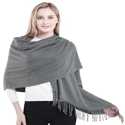 CJ Apparel grau einfarbig Design Schal Sekundenschal Halstuch Stola Pashmina NEU
