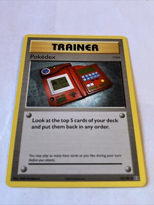 pokemon tcg pokedex card 87/102, Uncommon, Trainer, Base Set Unlimited 1999 Pokmon TCG Pokedex XY Evolutions