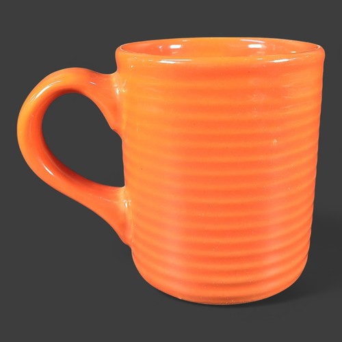 Royal Norfork Orange Coffee Cup Mug 4" Tall Ribbed Design - Picture 3 of 7