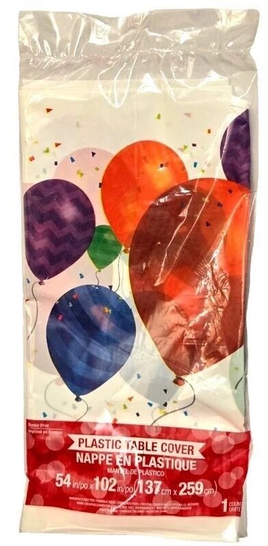 Balloon Blast Plastic Tablecloth 54" x 102" Birthday Party Tableware Supplies - Image 4 of 4