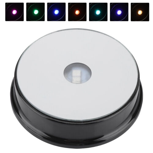 LED Licht Display Sockel Ständer sieben Farben Lampenhalter Kristall Glas Kunst FigurinmN - Bild 2 von 7
