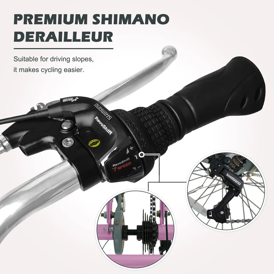 MOONCOOL 24 дюйма 7 скоростей взрослый трехколесный трехколесный велосипед с корзиной для покупок - Изображение 3 из 4