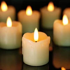 Flameless Votive Candles with Timer 2" x 2" Real Wax 400+Hour Realistic Black...
