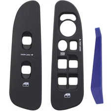 Black Bezel Window Control Switch Panel 2pcs for 02-09 Dodge Ram 1500-3500
