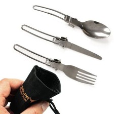 Campingbesteck / Outdoorbesteck 3-teilig Bundeswehrbesteck Feldbesteck Edelstahl – Bild 2