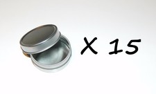 15 X 1-oz Round Slip-On Lid Cover Empty Survival Craft Storage Tin Can Container