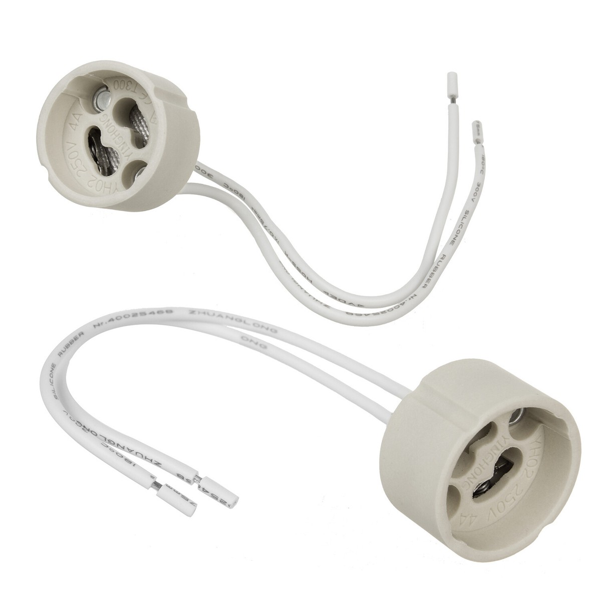 Ceramic Double Light Socket 2x Bayonet B22 Glazed Ceramic Lamp Holder