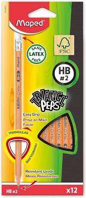 Set of 3 Pack-Maped Black Peps Graphite No.2 Pencils 12 Pack Each (36 Total)
