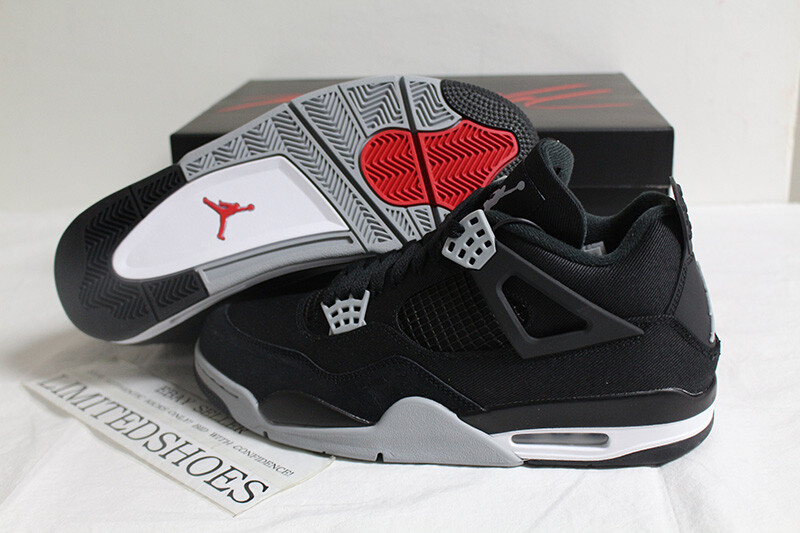 2022 Nike Air Jordan 4 IV Retro Black Light Steel Grey White