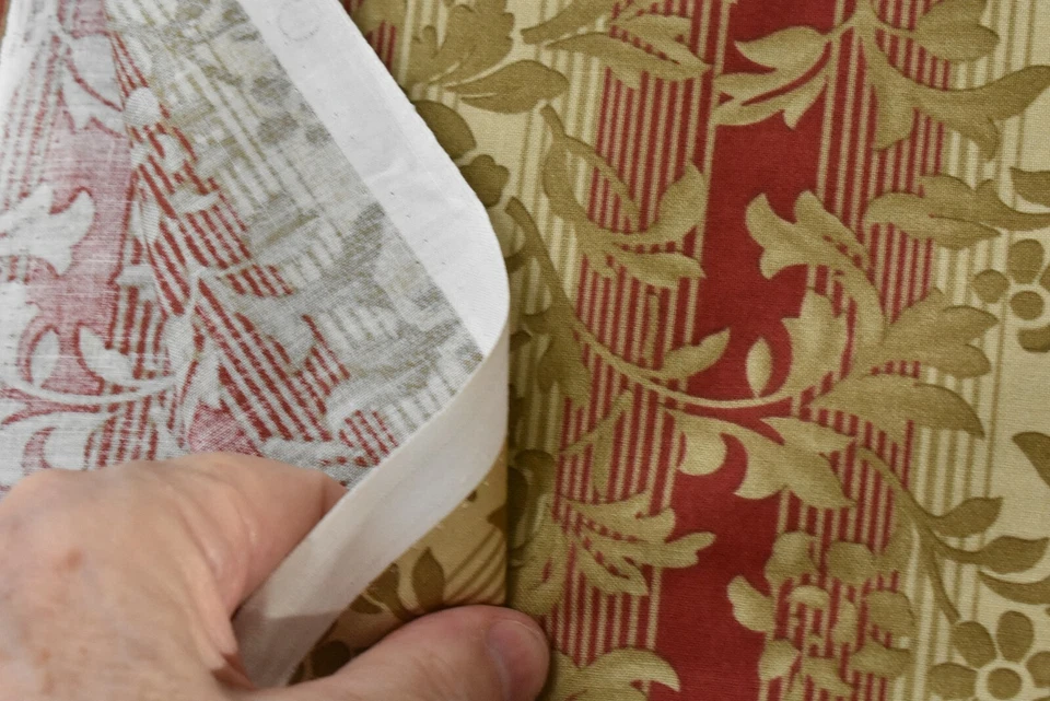 By 1/2 Yd, Red & Olive Striped Cotton, Moda/Wiscasset/Minick & Simpson, M8461 - Image 4 of 4