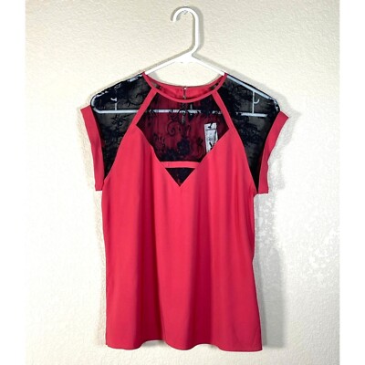 Express Women's Lace Detail Blouse Size small Red NWT $50
