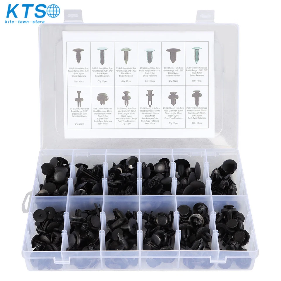 Surtido de 192 clips de retención de pasador de empuje para Toyota Honda GM Ford automotriz Foto 2 de 4