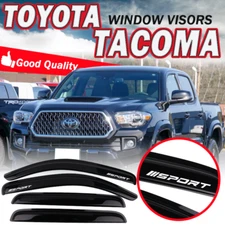 For 16-23 Toyota Tacoma Double/ Crew Cab Window Visors w/ SPORT Guard Shade 4pcs