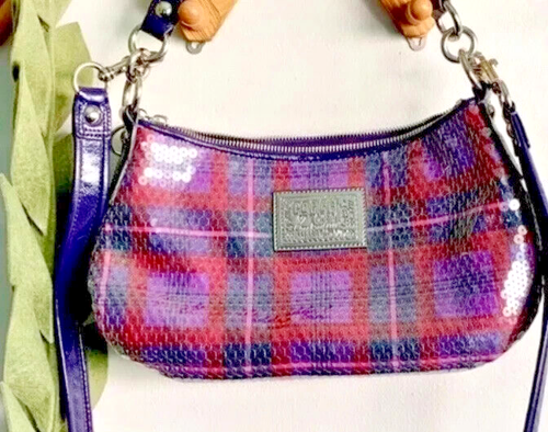 limited Vintage Retro Coach Poppy Sequin Tartin Women Shoulder Bag.