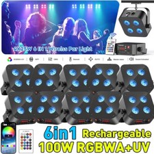RGBWA UV 4LED PAR Stage Light Rechargeable Battery DJ Light Wireless APP DMX New