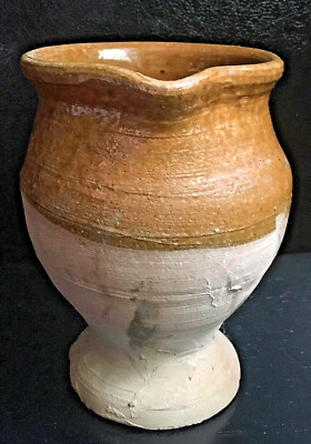 HANDMADE HALF GLAZED FRENCH? CONFIT /HONEY POT TERRACOTTA 6 1/4'' by 5''