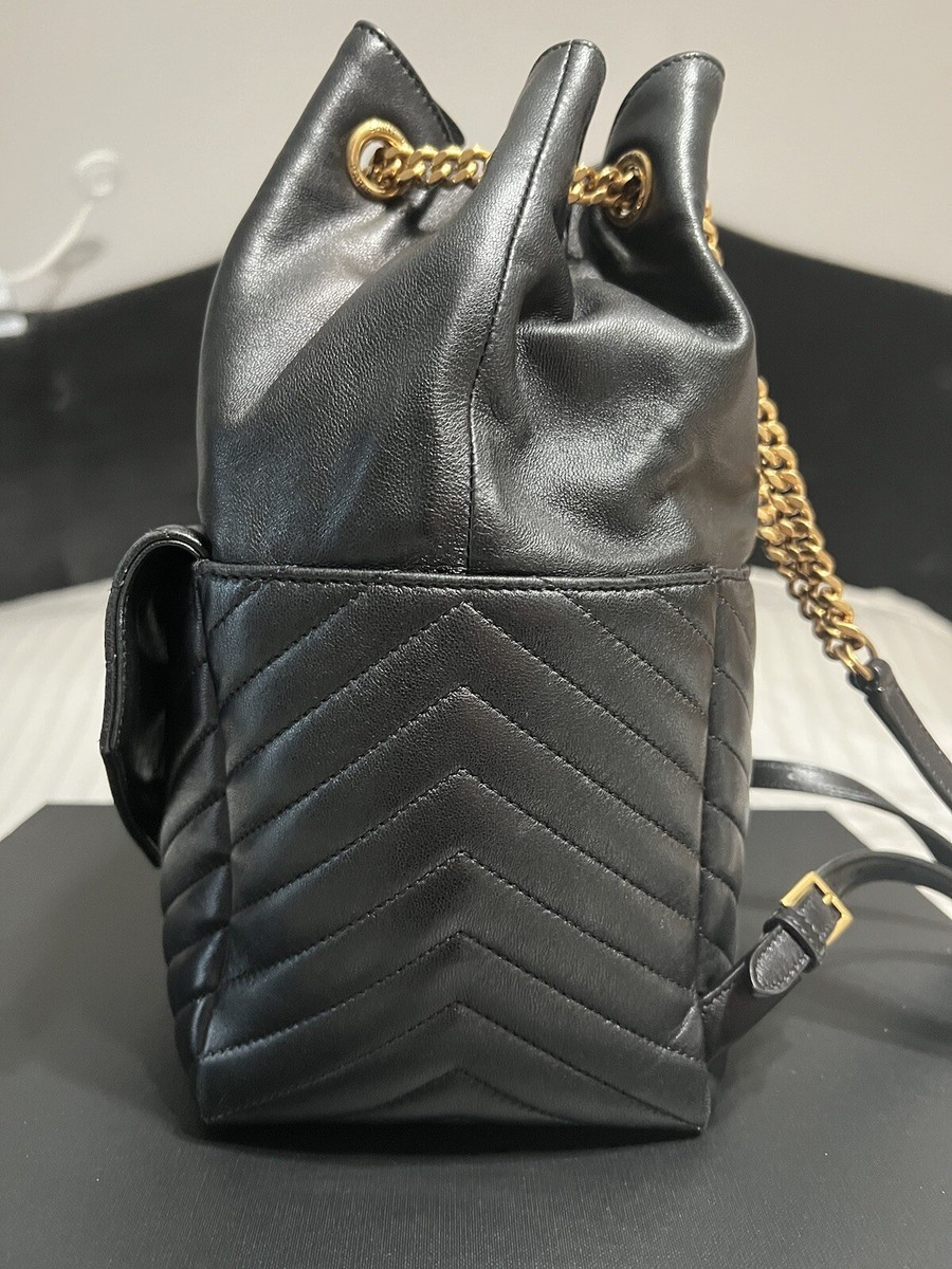 SAINT LAURENT YSL MONOGRAM JOE BACKPACK IN BLACK LAMBSKIN | eBay display picture 1