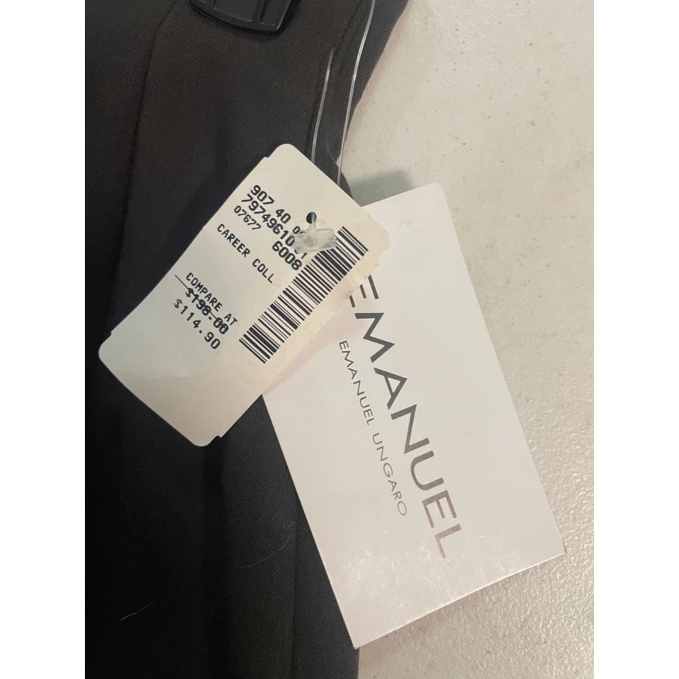 Emanuel Ungaro 100% 羊毛黑色铅笔裙全新带标签 Off Fifth 8 / 42 适合 4 6 — 第 4/4 张图片
