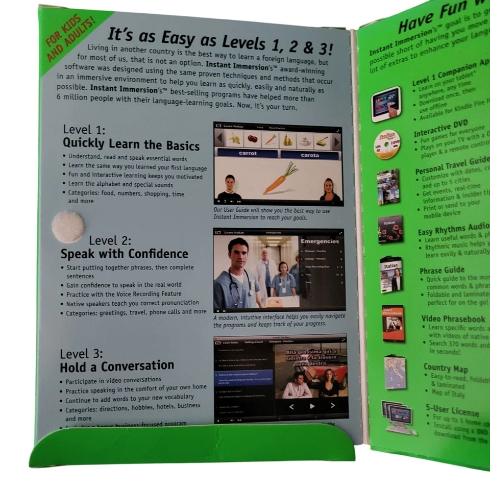 Instant Immersion Italian Levels 1 2 & 3 Costco Exclusive Language Software - Image 3 of 4