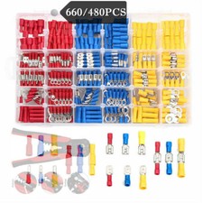 660/480PCS Insulated Electrical Wire Splice Terminal Spade/Crimp/Ring Connector