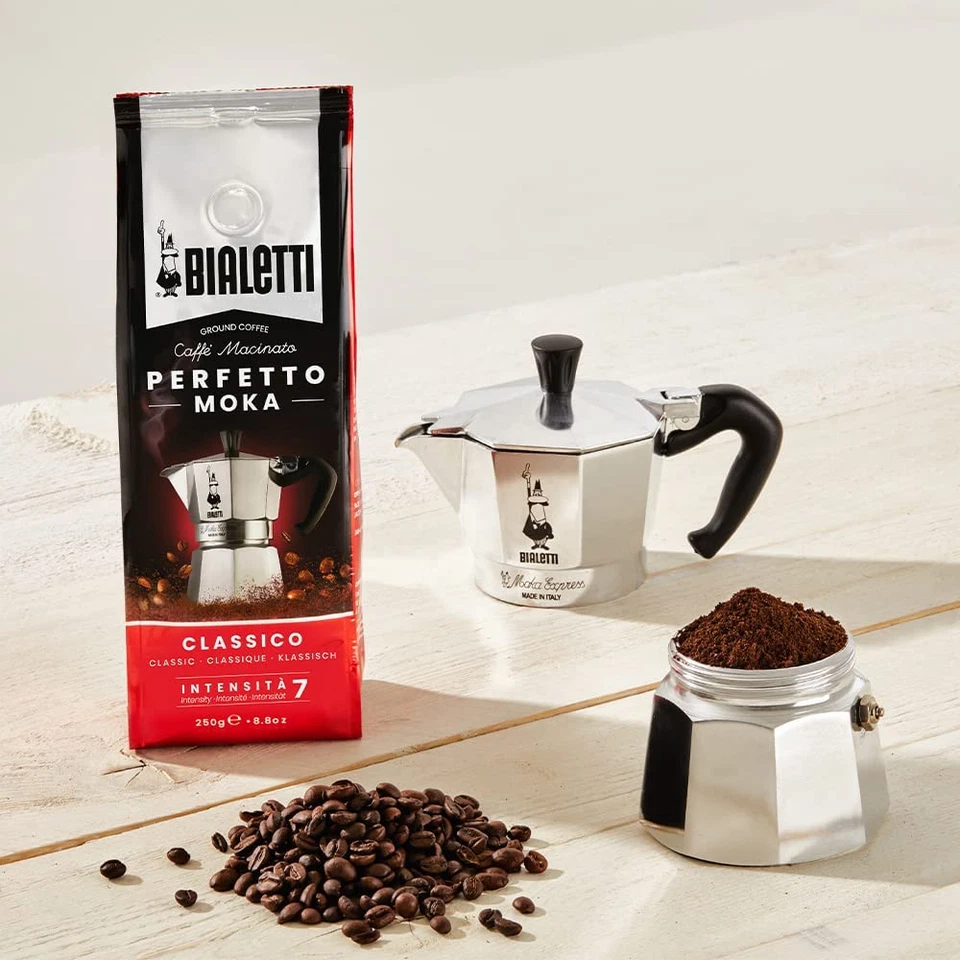 Bialetti Caffe café italiano tostado, 8,8 OZ café espresso molido, clásico perfecto Foto 3 de 4