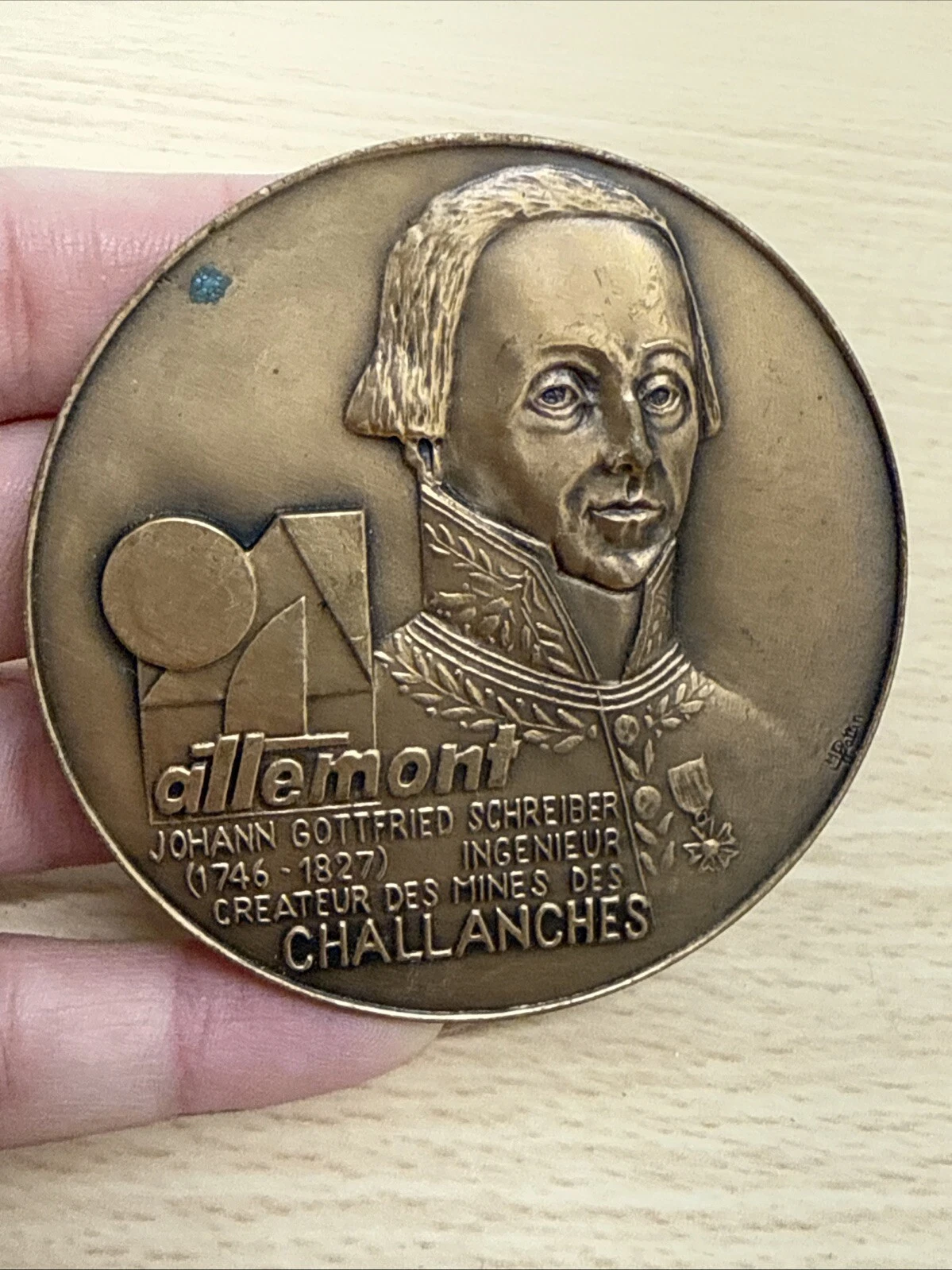 Médaille D’honneur De La Ville Allemont En Bronze