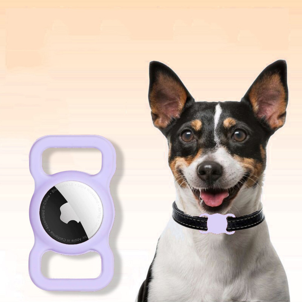 Silicone Airtag holder for cat or dog collar (Purple)