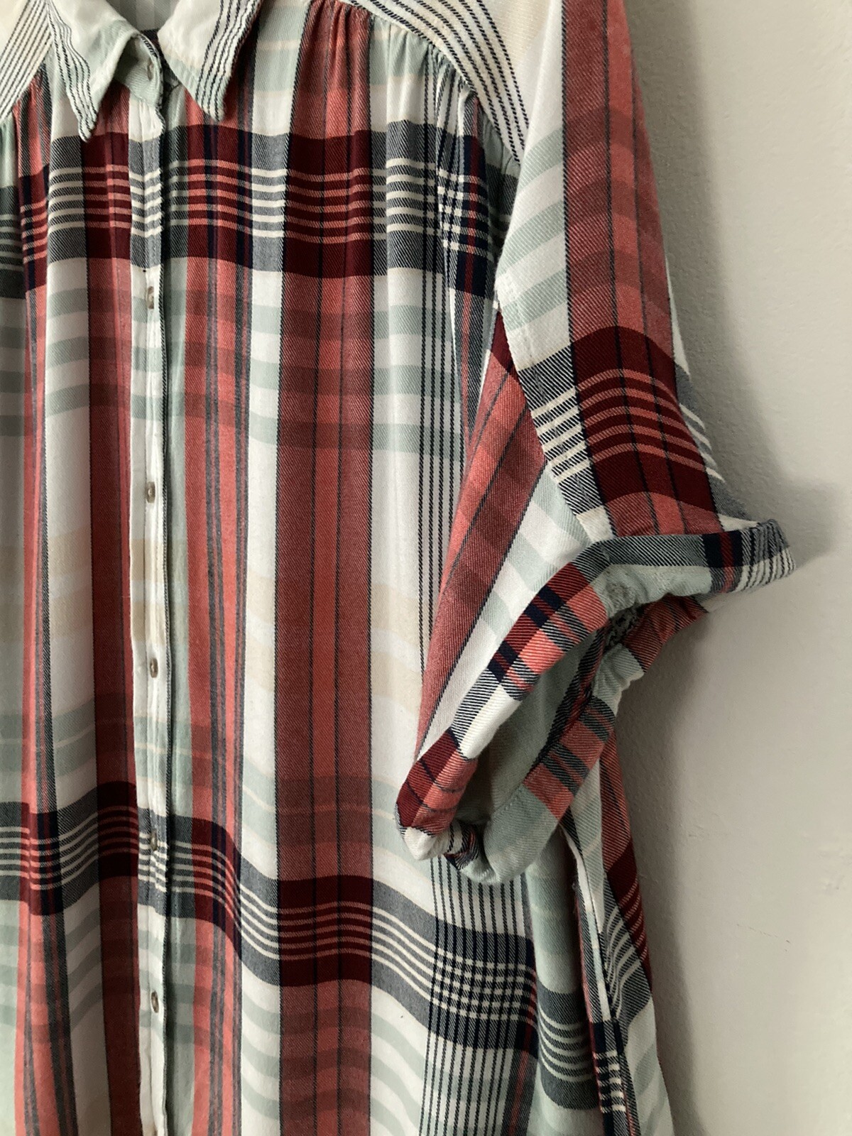 Universal Thread Plaid Button-Down Blouse, XL - image 6