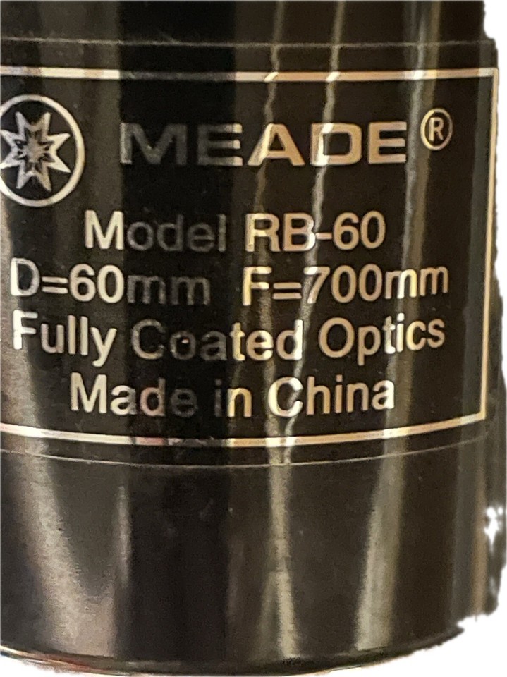 Telstar By MEADEⓇ Model RB60 D=60mm F=700mm eBay