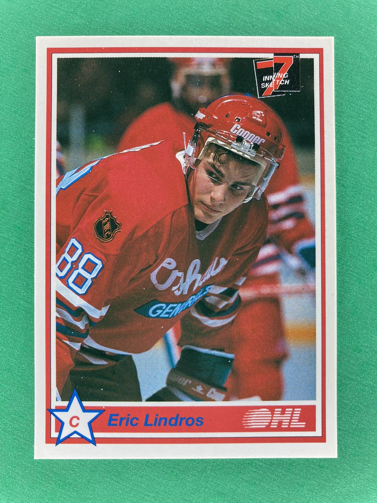 1990-91 7th Inning Stretch OHL #1 Eric Lindros Generals Flyers | eBay