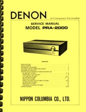 Denon PRA-2000 Pre Amplifier REPAIR SERVICE M...