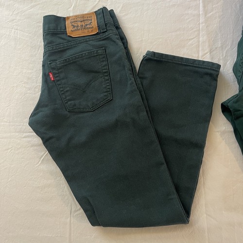 Levi's 511 513 Slim Straight (Corduroy) Boys Size 12 Reg 26x26 Green Lot Of 2 - Picture 3 of 15