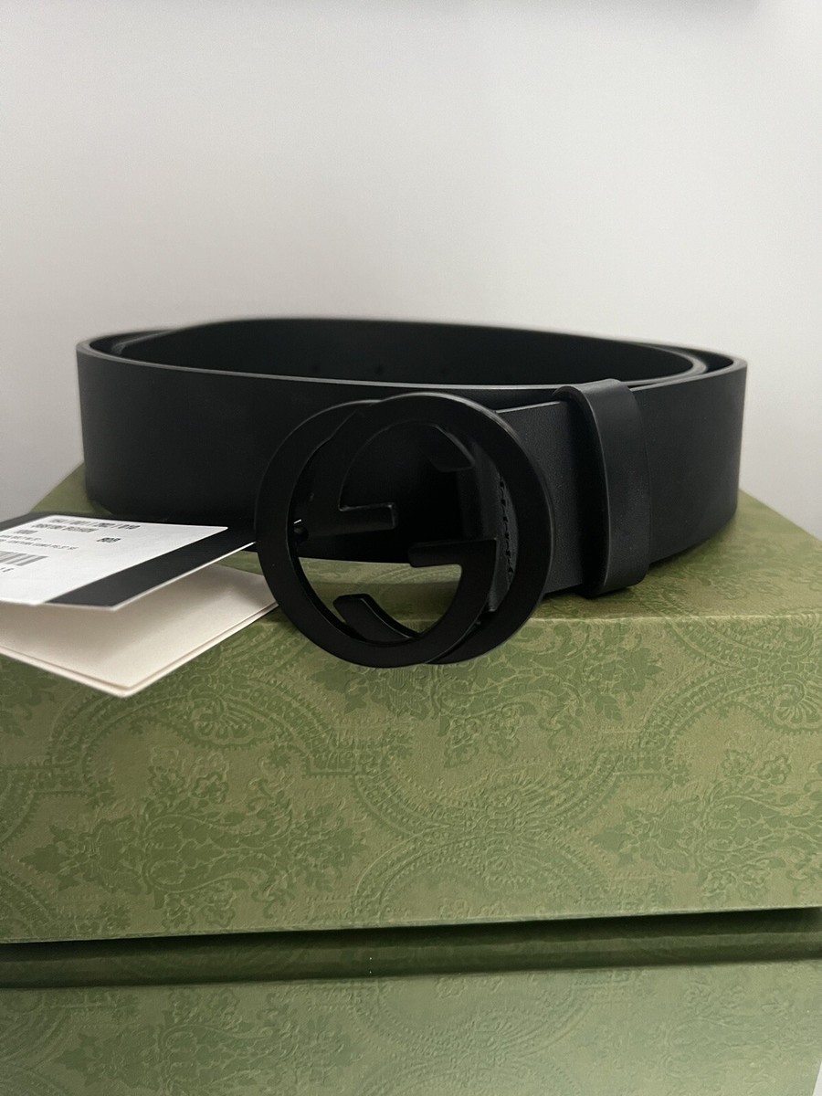 Gucci Black Leather Belt with Interlocking G Buckle UNISEX Gucci Black Leather Belt with Interlocking G Buckle UNISEX