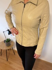 DOLCE&GABBANA WOMEN LEATHER JACKET, BEIGE COLOUR, SIZE IT 46, 100% AUTHENTIC