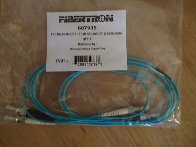 Fibertron 807935 FPC MM 50 10G  2F ST ST 2M CERAMIC ZIP (2.0MM) Aqua