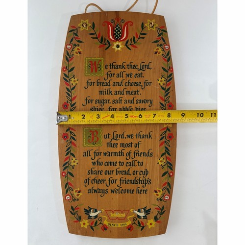 Watkins Wood Prayer Wall Plaque Pennsylvania Dutch Folk Art Cutting Board Vtg - Picture 4 of 4