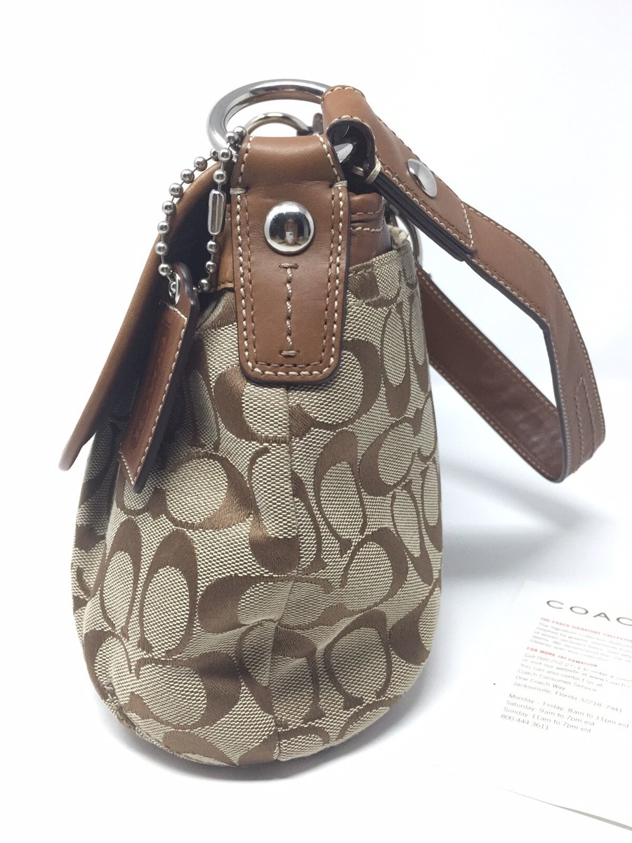 COACH Brown Signature Jacquard SOHO Shoulder Bag Purse D0967