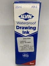 Alvin Red Waterproof Drawing Ink PTP-1 Designed For Technical Pens