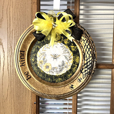  BE KIND  WREATH-HANDCRAFTED Bees And Honey WREATH-14'' GRAPEVINE-ONE OF A KIND