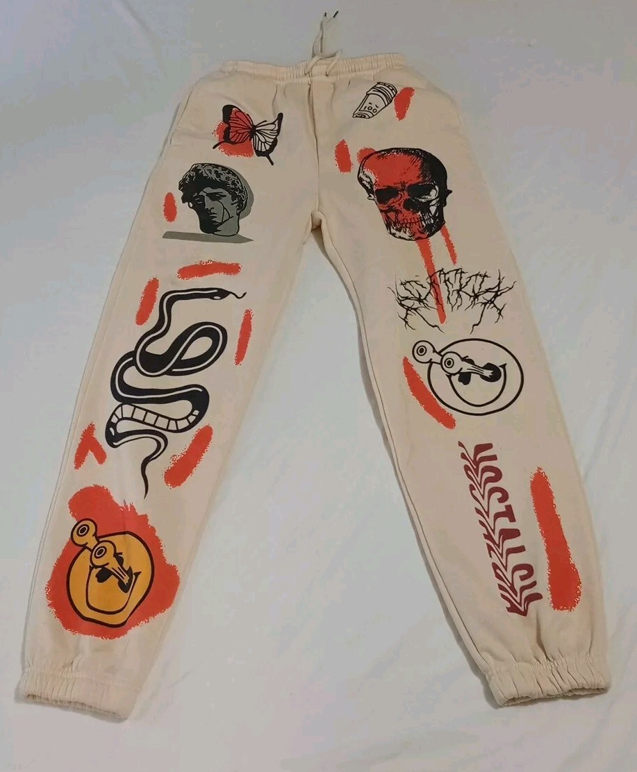 Pop Art Cartoon Printed Joggers Sports Trousers High Waist Baggy