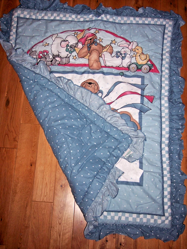 复古 Lambs & Ivy 婴儿床 Cmforter 被子泰迪熊摇马 5 件套 — 第 3/4 张图片