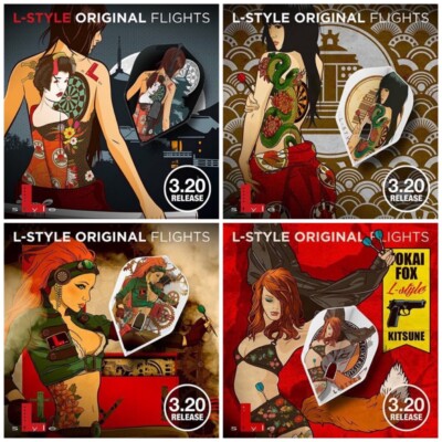 L-Style premium Signature Dart Flights Manga Anime Girls Tattoo Hentai Sexy L3
