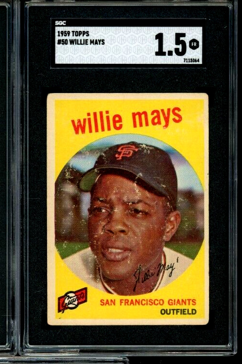 1959 Topps #50 Willie Mays Just graded SGC 1.5