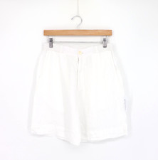 VELVET By Graham & Spencer Francis Woven Linen Short White S $196 H5