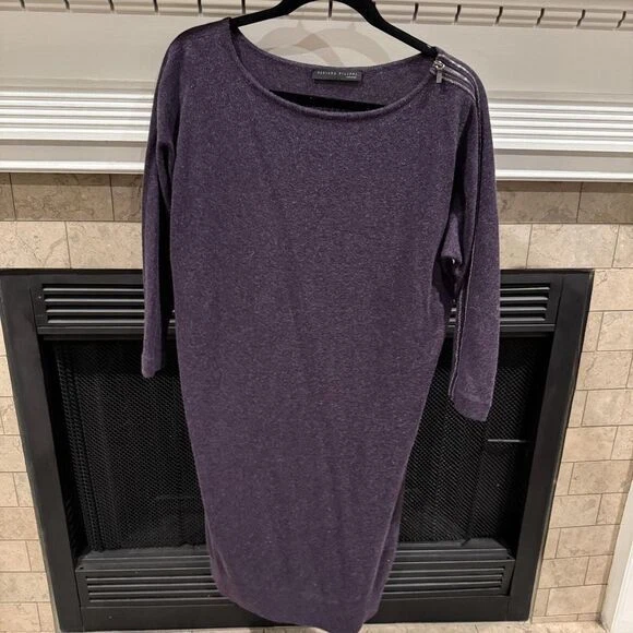 Fabiana Filippi - Purple Merino Wool/Silk/Cashmere Sweater Dress - Size Small - Image 2 of 4