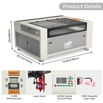 Monport 130W CO2 Laser Engraving machine 35x55in Engraver Cutter Autofocus Set