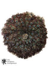 47" Handmade Decorative Hanging Natural Peacock Feather Wreath Bird Medallion