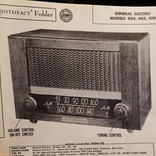 SAMS Photofact Folder Document Manual GE General Electric Model 404 405 410