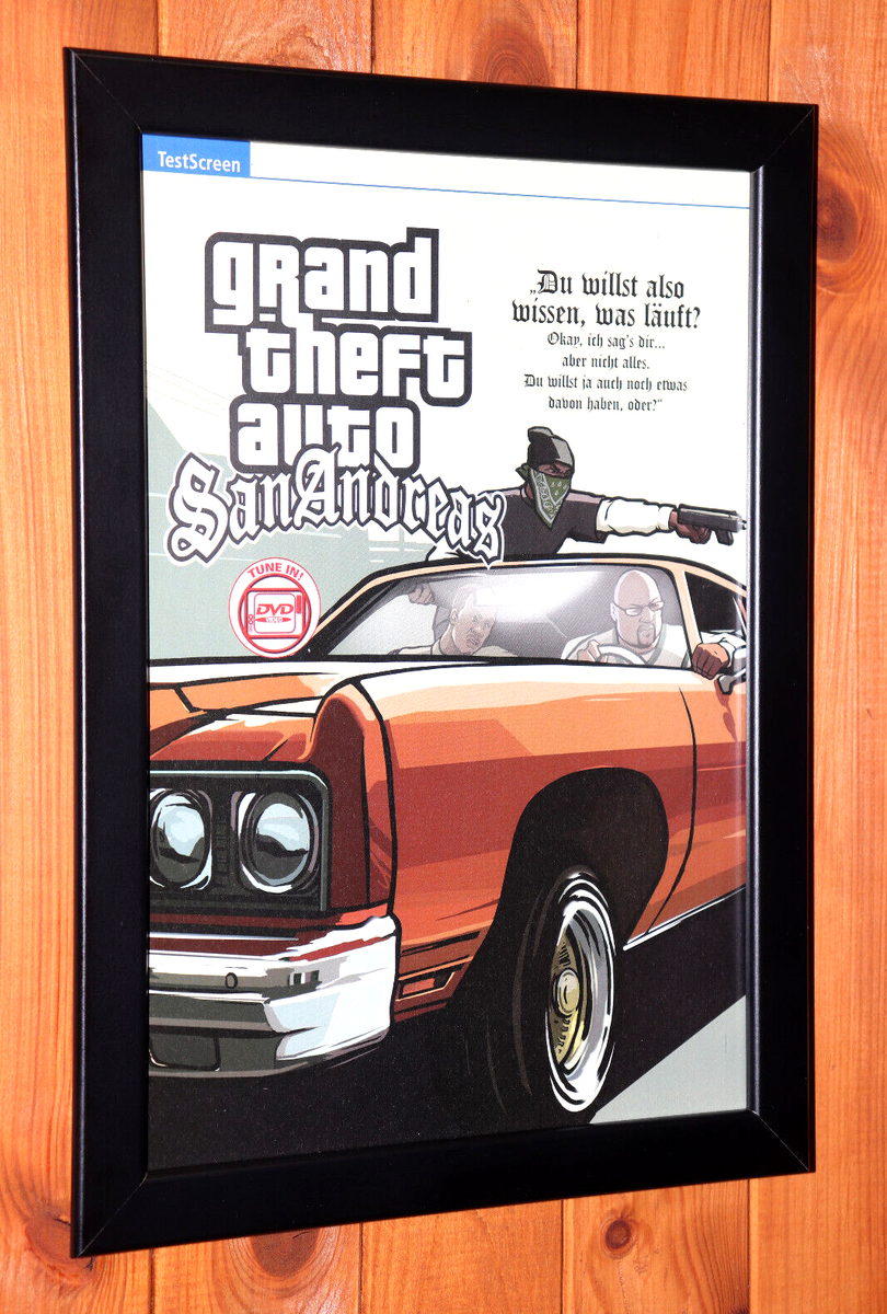 Grand Theft Auto San Andreas PS2 Xbox Promo Rare Small Poster Ad